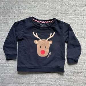 MORI Navy Reindeer Kids Sweatshirt